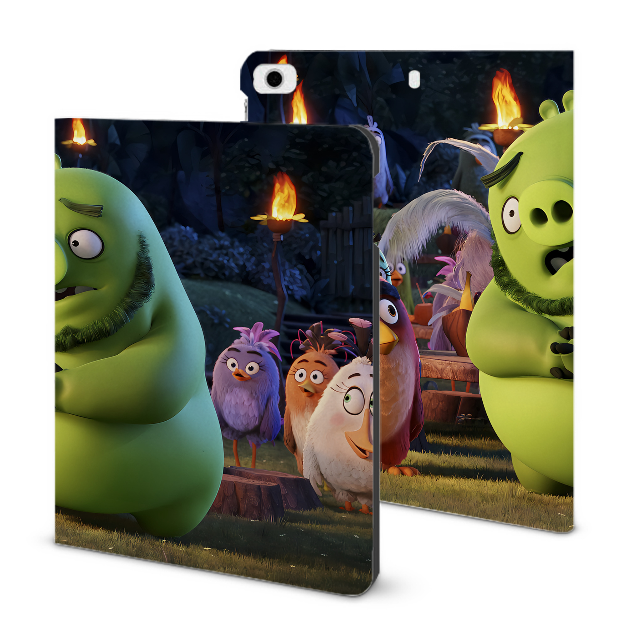 （画像用） Angry Birds アングリーバード IPad ケース ブック型 PUレザー TPU 耐衝撃 軽量 薄型 ペン収納なし 全面保護 IPad 各モデル対応